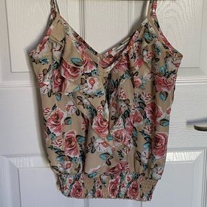 American Rag floral blouse with ruffled detail